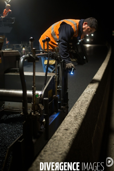 Réfection de chaussée d autoroute