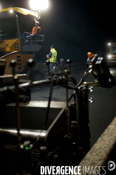 Réfection de chaussée d autoroute