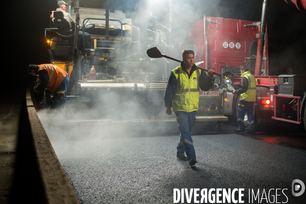 Réfection de chaussée d autoroute