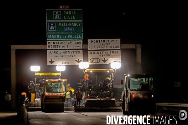 Réfection de chaussée d autoroute