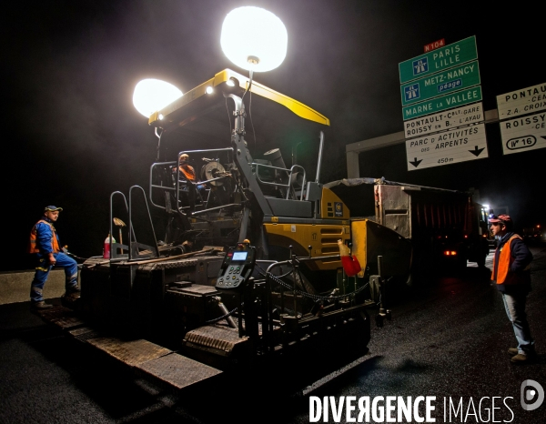 Réfection de chaussée d autoroute