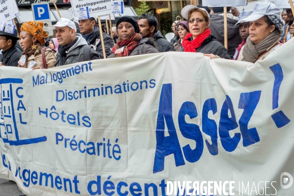 Manifestation contre les expulsions locatives et pour la baisse des loyers.