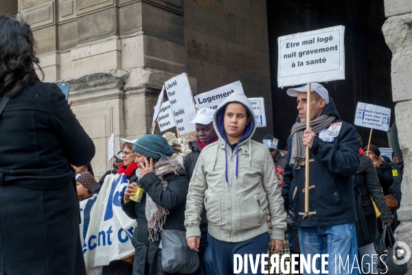 Manifestation contre les expulsions locatives et pour la baisse des loyers.