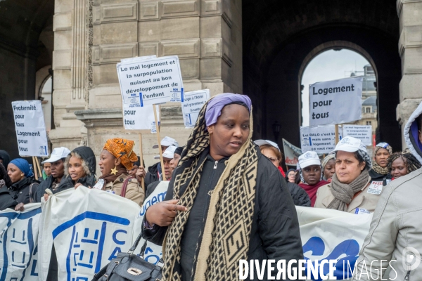 Manifestation contre les expulsions locatives et pour la baisse des loyers.