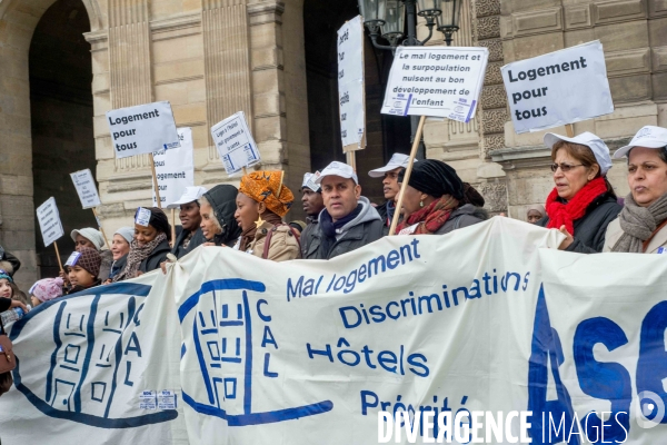 Manifestation contre les expulsions locatives et pour la baisse des loyers.