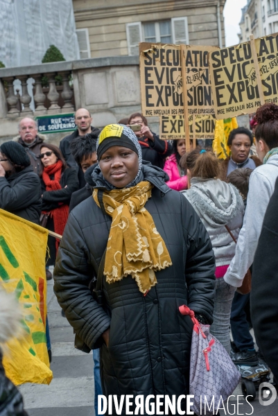 Manifestation contre les expulsions locatives et pour la baisse des loyers.