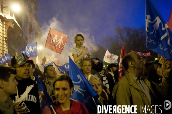 Manifestation contre le mariage pour tous.