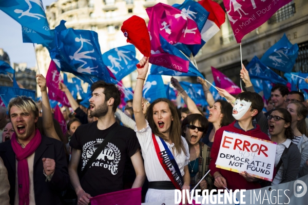 Manifestation contre le mariage pour tous.
