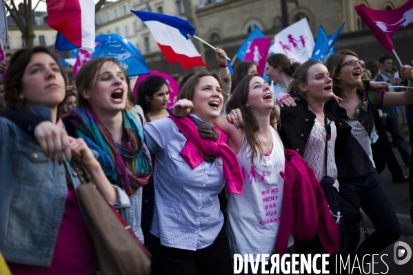 Manifestation contre le mariage pour tous.
