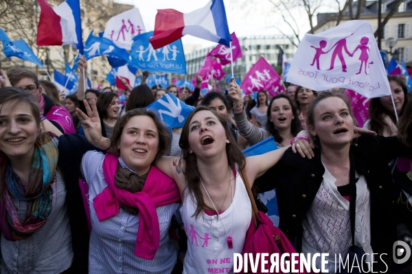 Manifestation contre le mariage pour tous.