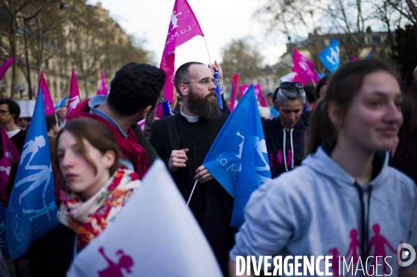Manifestation contre le mariage pour tous.