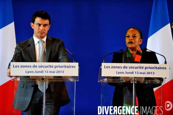 Manuel VALLS et Christiane TAUBIRA à Lyon le 13 mai 2013