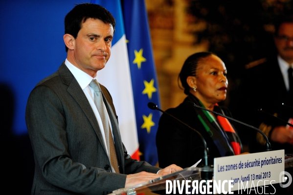 Manuel VALLS et Christiane TAUBIRA à Lyon le 13 mai 2013