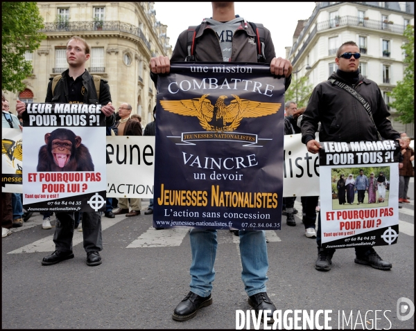 Manifestation des Jeunesses Nationalistes contre le mariage homosexuel