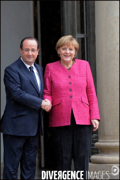 François Hollande reçoit Angela Merkel