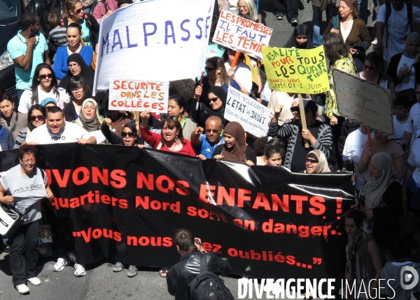 Manisfestation contre la violence dans les quartiers Nord de Marseille le 01/06/2013