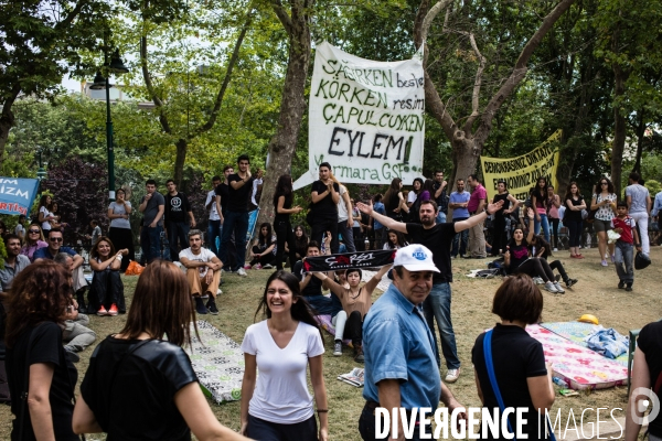 1er jour de grève générale, Place Taksim et parc Gezi, Istanbul