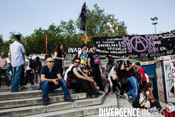 1er jour de grève générale, Place Taksim et parc Gezi, Istanbul