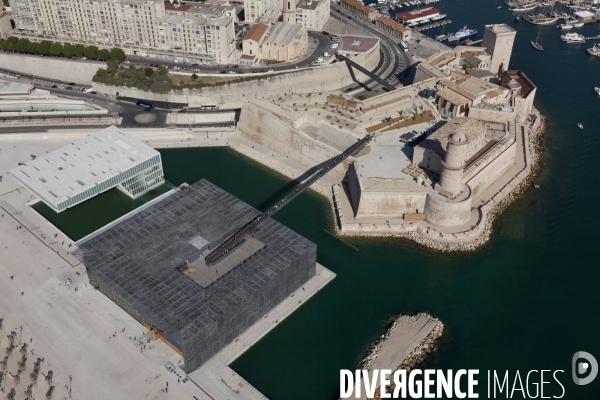 Vue aerienne du Mucem de Marseille