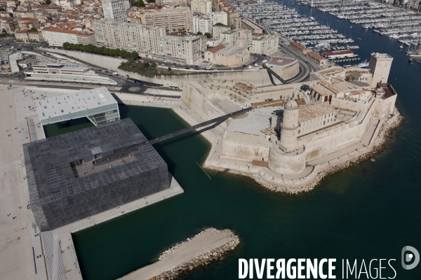 Vue aerienne du Mucem de Marseille