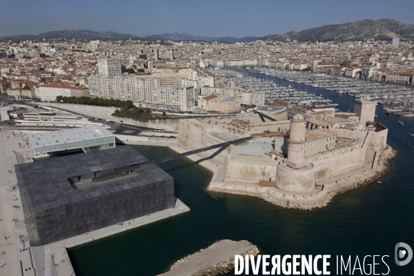 Vue aerienne du Mucem de Marseille