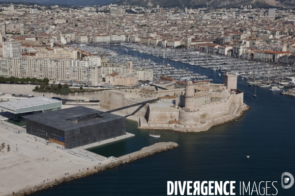 Vue aerienne du Mucem de Marseille