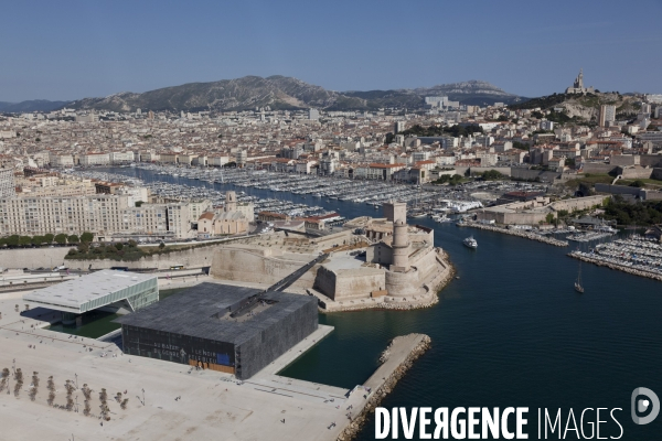 Vue aerienne du Mucem de Marseille