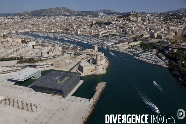 Vue aerienne du Mucem de Marseille