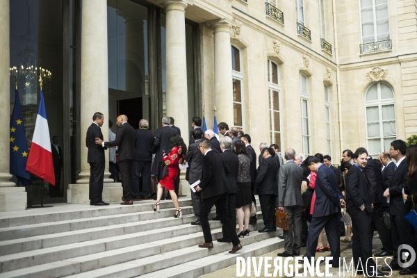 Chefs d entreprise chinois a l Elysee.