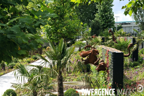 La nature dans la ville -Série 01.Lille.Le jardin des geants.Amenagement paysager en prolongement du parvis des Nuages,