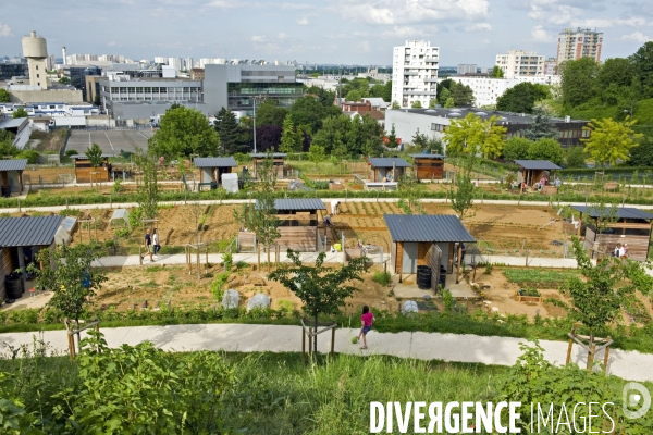 La nature dans la ville Série 02.La corniche des forts a Romainville. Amenagement de 49 jardins familiaux