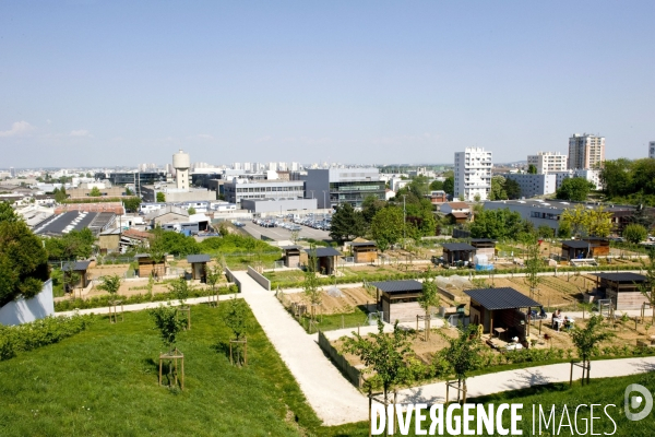 La nature dans la ville Série 02.La corniche des forts a Romainville. Amenagement de 49 jardins familiaux