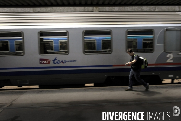 Train. Voyage en TER entre Paris et Lyon