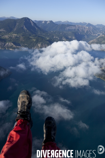 Vue aerienne du lac de Serre Poncon