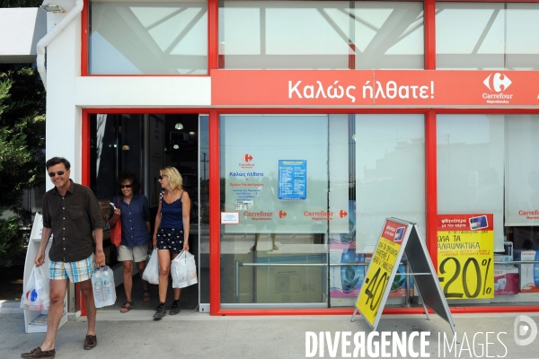 Grèce - Août 2013.Kos.Un supermarche Carrefour