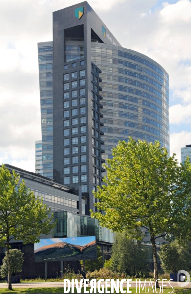 Amsterdam.ABN AMRO - Dans le quartier de Zuidas, le quartier d affaires, la tour de la banque ABN AMRO