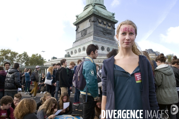 Manifestation lycéenne du 17 octobre 2013 contre expulsion de Léonarda et Khatchik