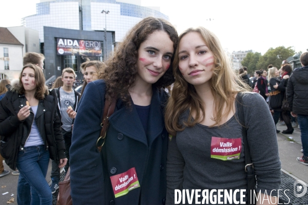 Manifestation lycéenne du 17 octobre 2013 contre expulsion de Léonarda et Khatchik