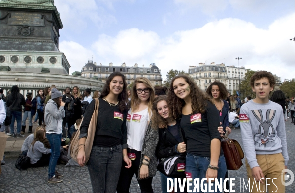 Manifestation lycéenne du 17 octobre 2013 contre expulsion de Léonarda et Khatchik