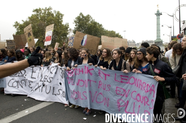 Manifestation lycéenne d octobre 2013 contre expulsion de Léonarda et Khatchik