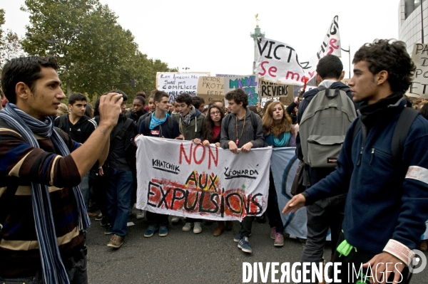 Manifestation lycéenne d octobre 2013 contre expulsion de Léonarda et Khatchik