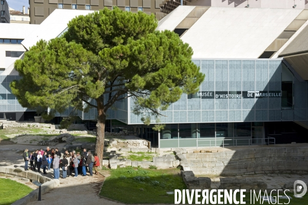 Marseille.Le musée d histoire de Marseille dont les fouilles ont mis à jour des vestiges de l ancien port de la ville.