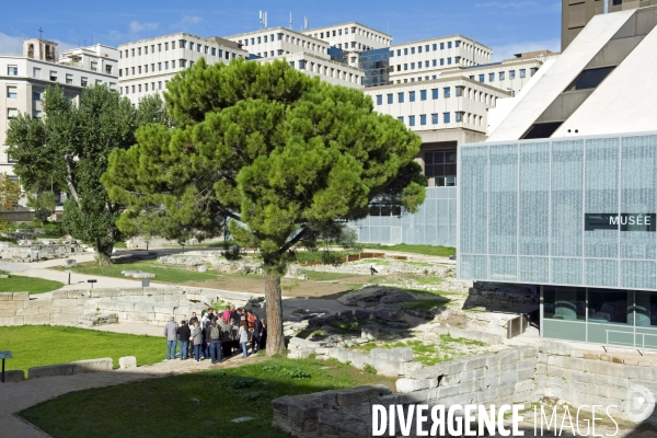 Marseille.Le musée d histoire de Marseille dont les fouilles ont mis à jour des vestiges de l ancien port de la ville.