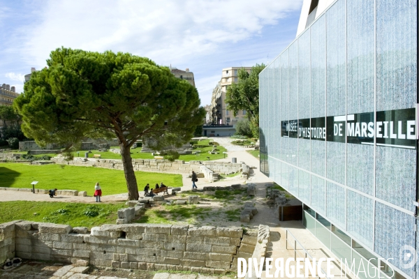 Marseille.Le musée d histoire de Marseille dont les fouilles ont mis à jour des vestiges de l ancien port de la ville.