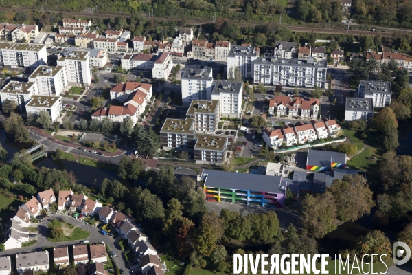 Vue aerienne de Corbeil-Essonnes