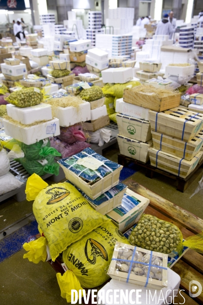 Le Marché International de Rungis, le plus grand marché du monde. la marée et les volailles en effervescence avant les fêtes de Noël.