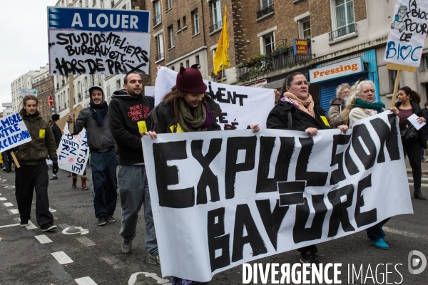 Manifestation contre l expulsion du  bloc , Paris