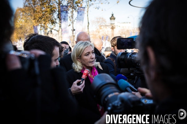 Marine Le Pen au marché de Noël, Paris