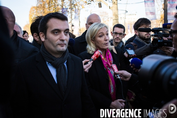 Marine Le Pen au marché de Noël, Paris