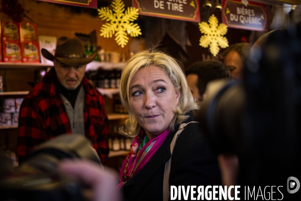 Marine Le Pen au marché de Noël, Paris